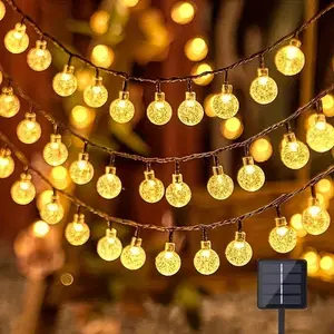 100LED  bulb globe, length 39.3 feet, solar powered, 8 flashing modes  , outdoor camping waterproof patio decorative , can be used for Valentine's Day, Easter, all kinds of festivals, birthday wedding decoration Fairy Lights