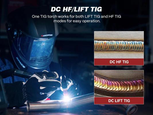 ARCCAPTAIN DC 5 In 1 TIG Welder With Pulse, 200Amp DC 5 In 1 HF/Lift/Pulse/Spot TIG & Stick, 110v/220v Dual Voltage LED Digital Display MultiProcess TIG Welding Machine with 2T/4T TIG200P