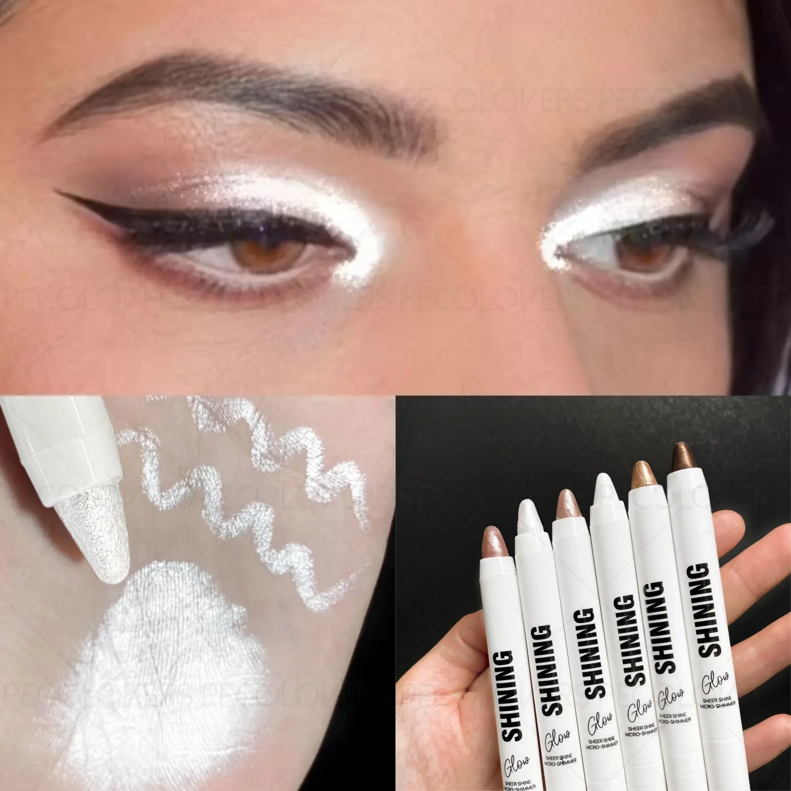 1PC Metallic Texture, High Color Development, Pearlescent Matte, Brightening Effect, Easy To Blend, White Tube Cosmetic Glitter Shimmer Eyeshadow Stick, Eye Makeup Products, Create Stunning Eye Makeup, Enhance Eye Makeup, Christmas Gift