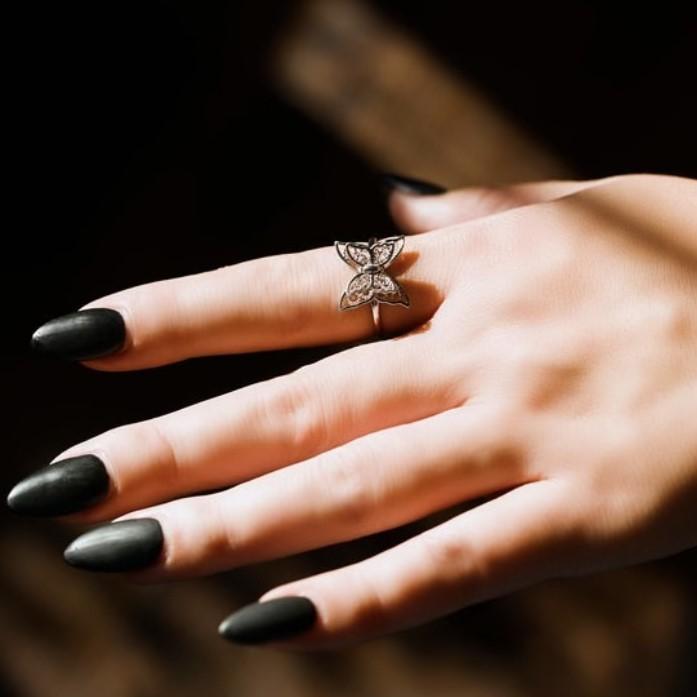 Embroidtale 925 SS Adjustable Double Butterfly Spinner Ring Fidget Ring Worry Ring for Anxiety Relief ADHD Nickel-Free Hypoallergenic Anti-Tarnish Plating