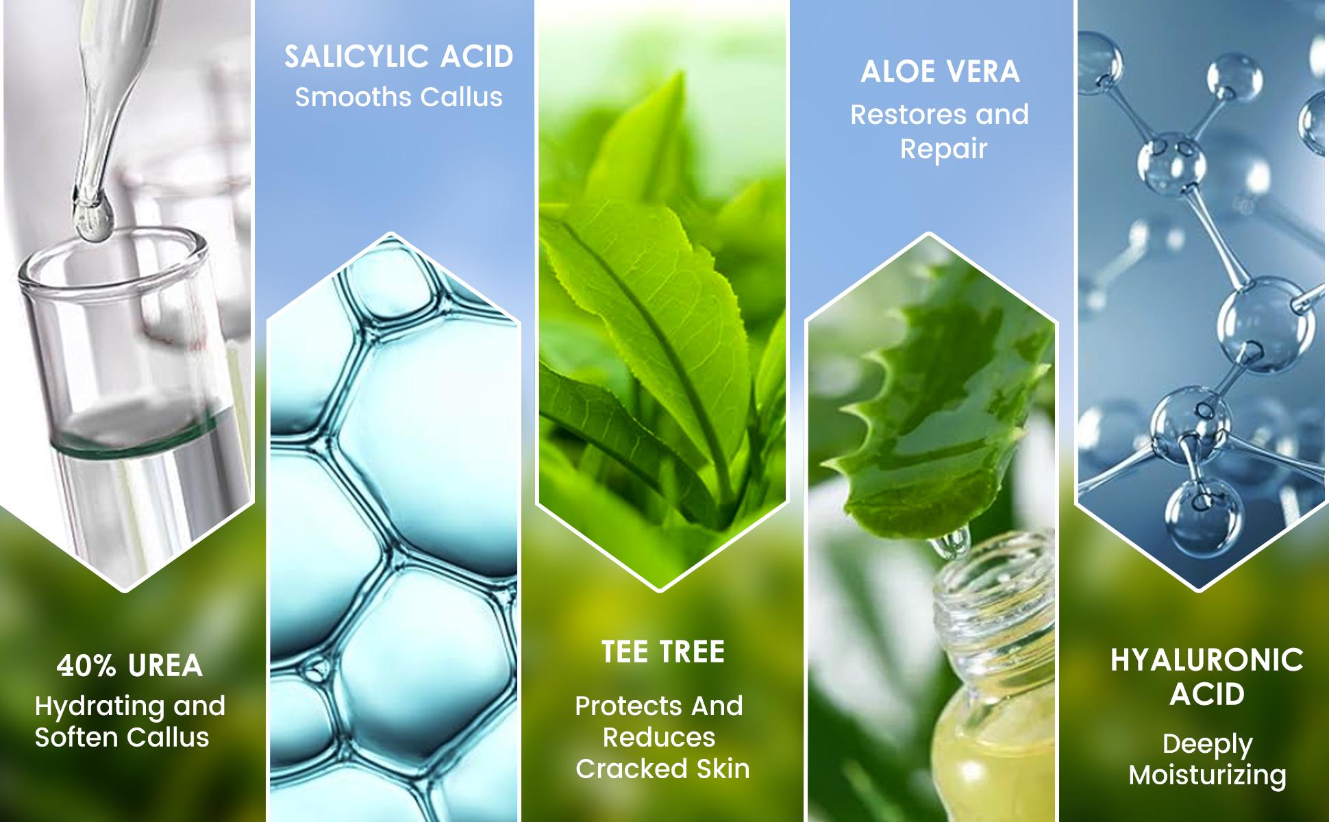 Grocerism Urea Cream 40 Percent For Feet Plus 2% Salicylic Acid 5.29 oz, Foot Cream and Hand Cream Maximum Strength with Hyaluronic Acid, Tea Tree, and Aloe Vera For Deep Moisturizes, Callus Remover and Soften All Skin Types,#TikTokShopHolidayHaul