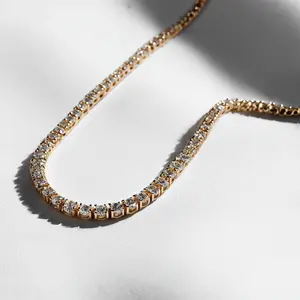 Aura Tennis Necklace Yellow Gold