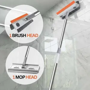 Window Squeegee And Floor Brush With Long Handle Set | Spring Cleaning | Fast Clean | Easy Wring | Spring Cleaning Essential | Apartment Floors + Bathroom Tile