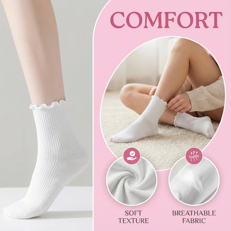 Ruffle Ankle Socks  Lettuce Edge Crew Socks（gift）