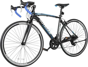 700C Wheel Road Commuter Bike, 14 Speed Shifter, Dual Disc Brakes Racing Bicycle with Light Aluminum Alloy Frame for Adult Men and Women