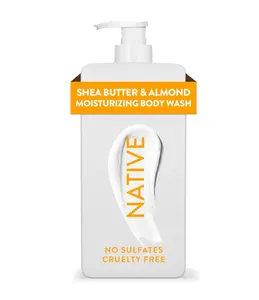 Native Moisturizing Body Wash Contains Naturally Derived Ingredients | For Women & Men, Sulfate, Paraben, & Dye Free Leaving Skin Soft and Hydrated | Shea Butter & Almond 18 oz
