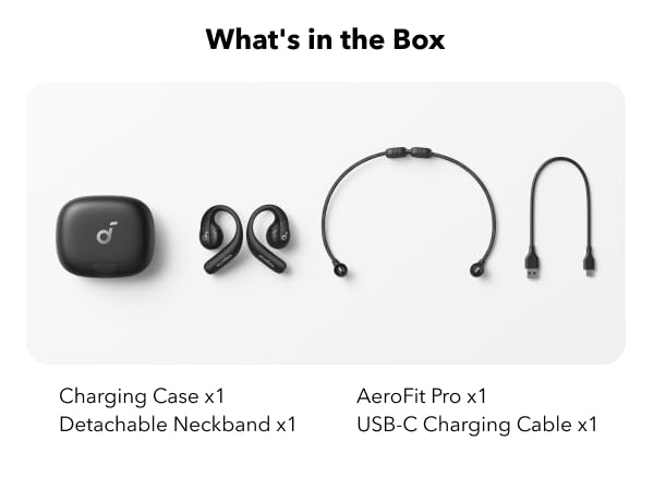 [Refurbished]soundcore by Anker AeroFit Pro Open-Ear Headphones, Ultra Comfort, Secure Fit, Ergonomic Design, Rich Sound with LDAC, Bluetooth 5.3, IP55 Water-Resistant, 46H Playtime, App Control, Wireless Earbuds, Headphones Bluetooth, On Ear, Audio, Wire