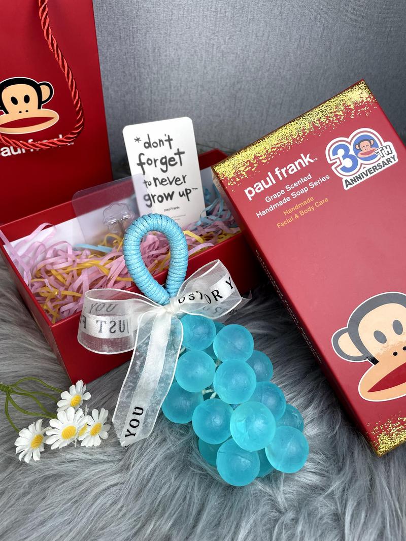Paul Frank Grape Soap on a Rope – Handmade DIY Decorative Grape Soap, Natural and Gentle Moisturizing and CleansingLong-Lasting Fresh Scent Perfect for Home Décor and BathroomAesthetic & Creative Christmas Gift Choice Body Care Daily