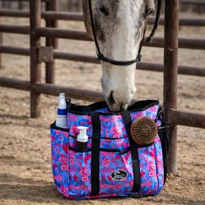 Western Equine Groom Tote - Dolls Pattern Multiple Pockets and Easy Carry Handle