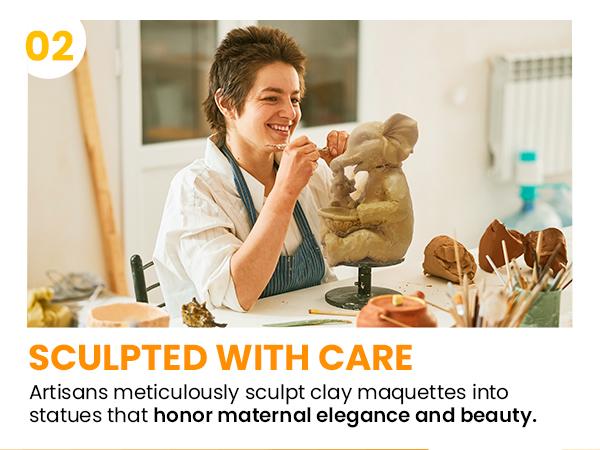 GIGALUMI Solar Garden Statues Loving Elephant Figurine Lights for Outdoor, Yard, Garden Decor Unique Housewarming Gifts for Mom, Women