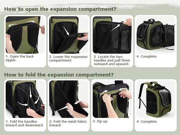 Pecute Cat Backpack Carrier Large Space Bubble Design for Travel Green Gray Khaki Ideal for Cat Lovers Animal Carrier