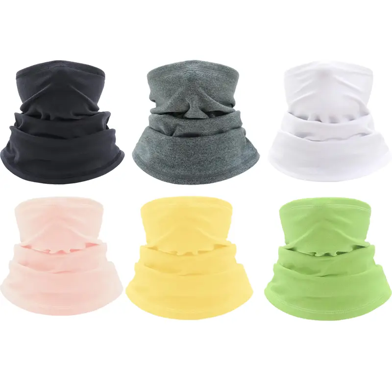 Unisex 6-Pack Polyester Cozy Fleece Neck Gaiter Set - 25cm*33cm Ski Balaclava, Adult 1-Size Winter Thermal Headwear/Scarf/Face Cover, Windproof, Warm, Breathable for Biking, Shopping, Thermal Wear, One-Size
