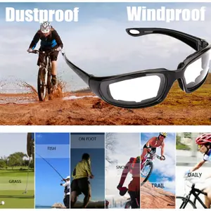1 pairs Motorcycle Sports Biker Riding Glasses Wind Resistant Eye Protection Sports Goggles Cycling Glasses Sunglasses Clear Color