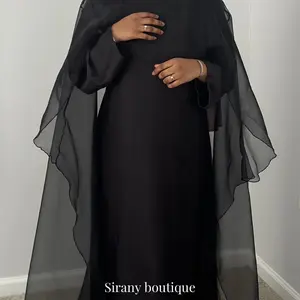 Silky Abaya with veiled cape