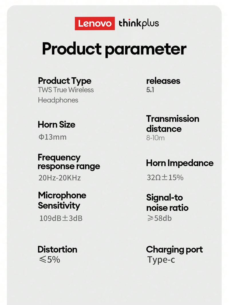 Lenovo LP40 Pro In-Ear Wireless Headphones with Bluetooth 5.1, Master-Slave Switching, High-Resolution Audio, Noise-Free Clarity, Comfortable Fit, Electronic Headset Earbuds for Music & Phone Calls