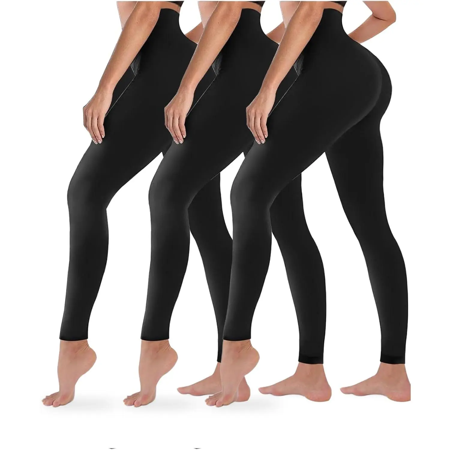 3 Pack Black Leggings for Women,Tights Buttery Soft  Control Pants Lined Legging for Yoga Workout Athletic Yifanyou Sports
