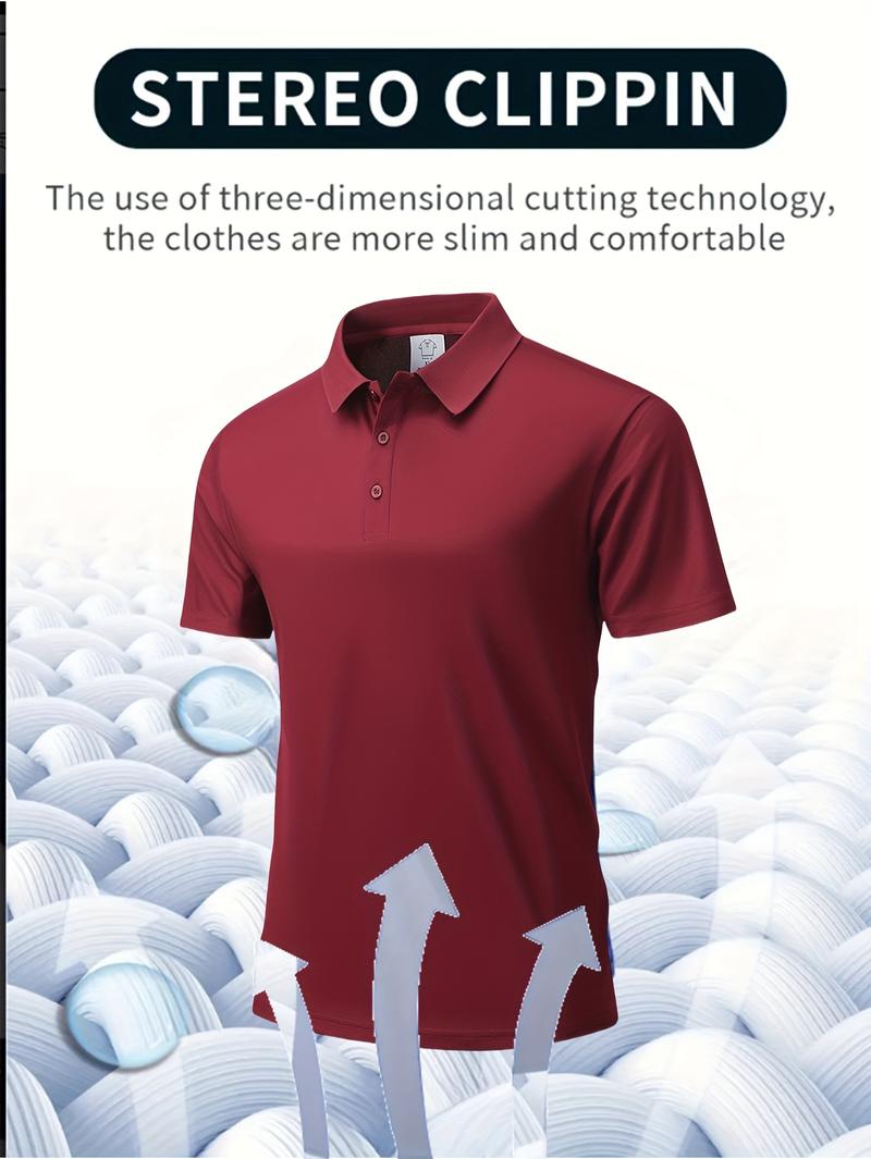 8-Pack summer lapel-neck men's short-sleeved shirts, ice silk seamless polo shirts, casual sportswear men's tops, ideal for business, work, dating and home wear, a must for travel casual style, business casual, travel clothing, fashion tops, modern fashio