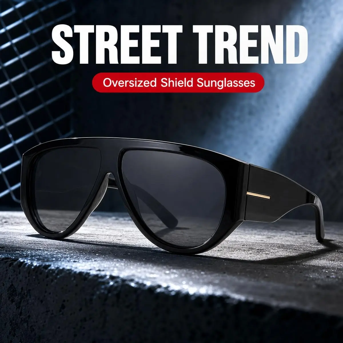 Oversized Retro 70s UV400 Shield Sunglasses, Non-Slip Unisex Fit Full Face Shield for Daily Commute, Motorcycle Automotive Protective Gear Summer Gift