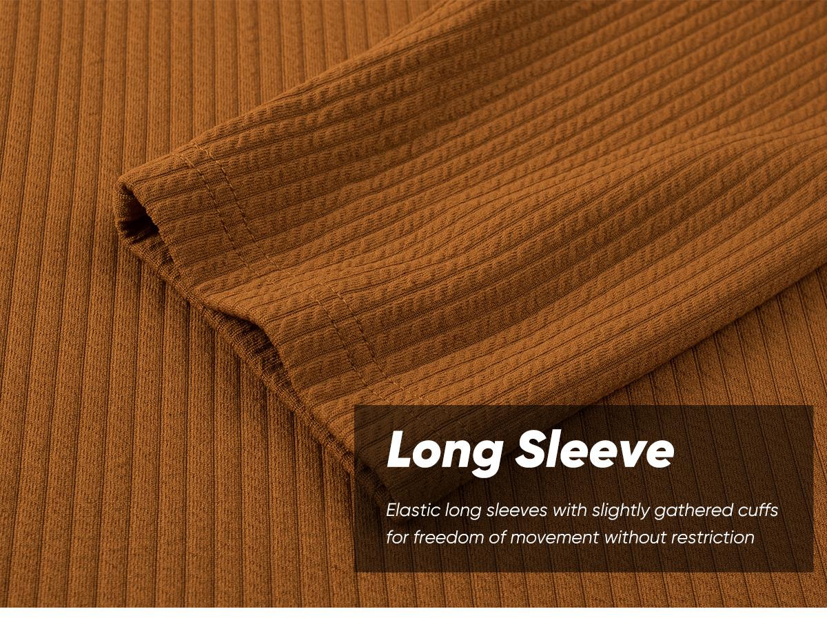 JMIERR Mens Long Sleeve Muscle T Shirts Casual Crewneck Knitted Longline Textured Tee Shirts for Gym Workout