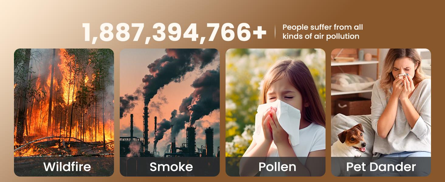 Oneisall Air Purifiers for Home Pets 3-in-1 Washable HEPA Filter Covers up to 2200 Ft² Dual-Sided Filter with 220g Activated Carbon Pet-Friendly Design Allergen Relief Odor Removal