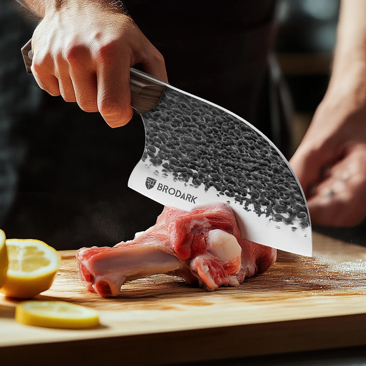 Brodark Serbian Chef Knife Bundle - Small Meat Cleaver with Leather Sheath High Carbon Stainless Steel Meat Knives Heavy Duty Blade Sleeves For Home Outdoor &Camping Outdoorfun Bone-cutting knife Brodark Serbian Chef Knife Bundle - Small Meat Cleaver with Leather Sheath High Carbon Stainless Steel Meat Knives Heavy Duty Blade Sleeves For Home Outdoor &Camping Outdoorfun Bone-cutting knife