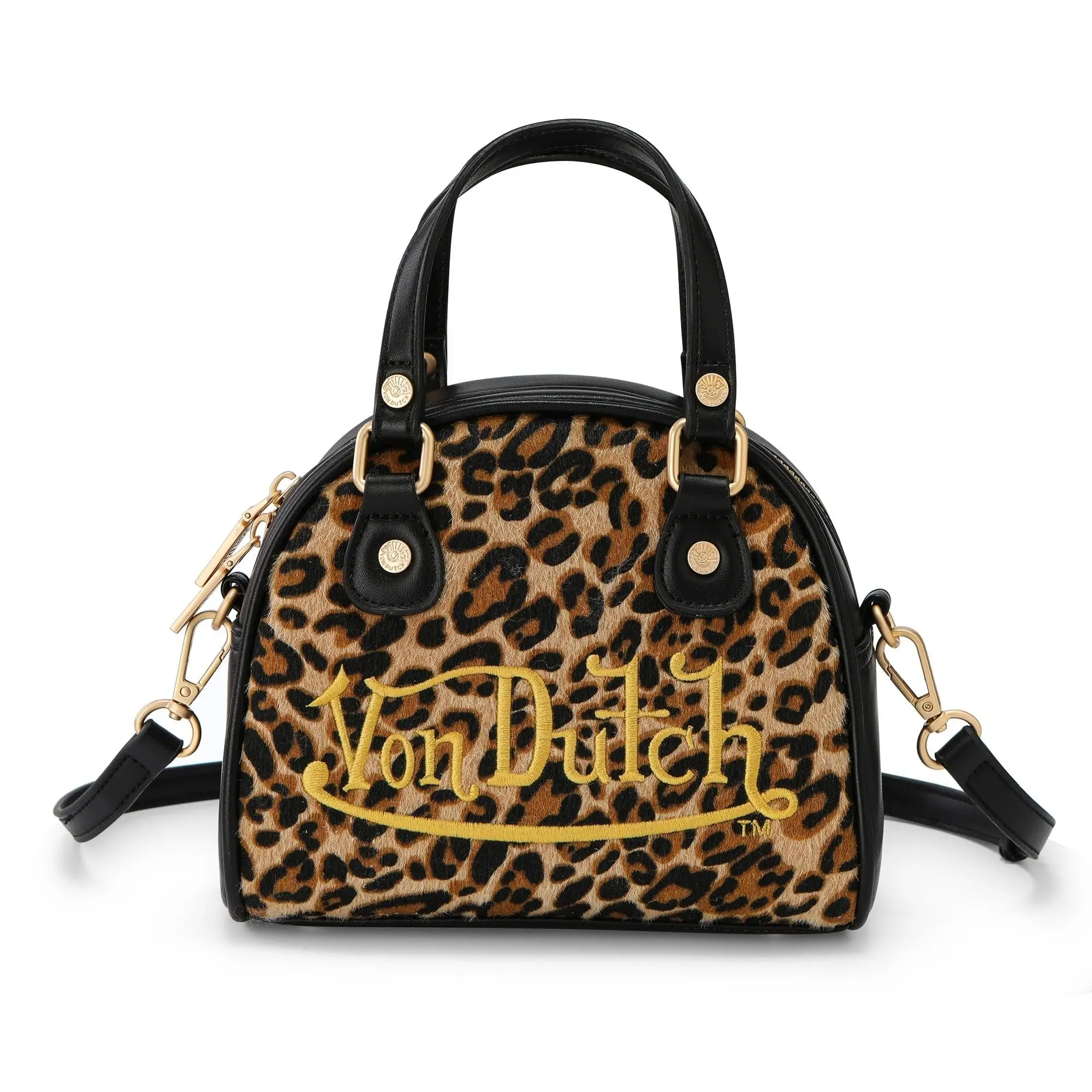 Women's Retro Faux Pony Hair Bowling Bag with Logo Print, 00s Style Fashionable Handbag for Casual Wear with a Spacious Inside, Adjustable Strap, 00S Style Women's Handbags, 90S Fashion Women's Handbags