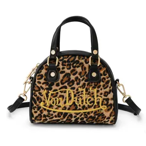 Von Dutch Womens Pony Hair Bowling Bag – Stylish Women's Handbag with Adjustable Strap, Spacious Interior, and Iconic Logo Design