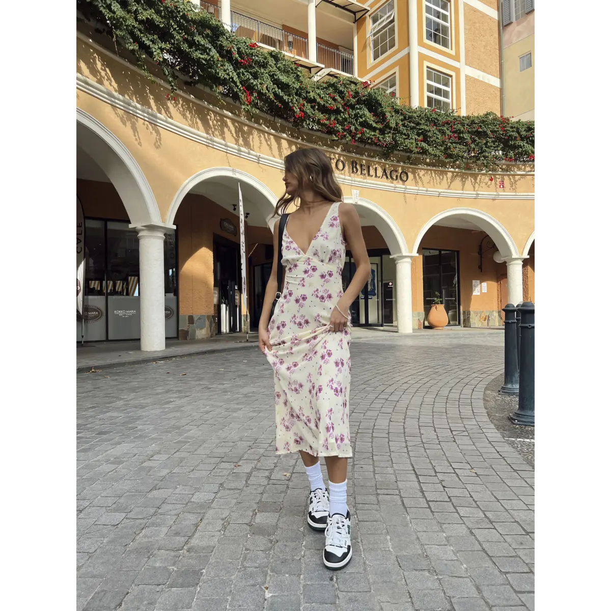 Nellie Midi Dress Yellow Floral