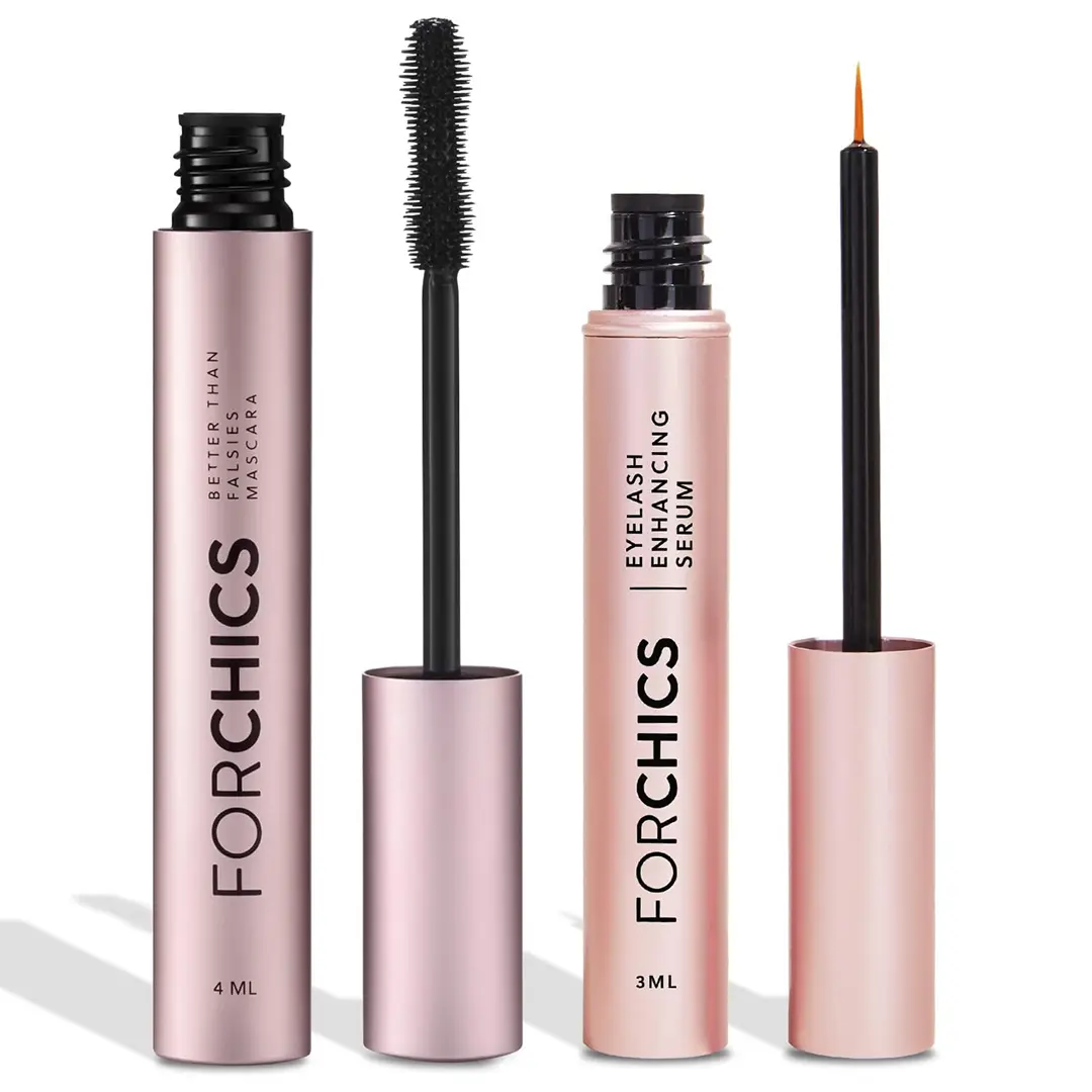 ForChics Lash Growth and Volume Duo - Lash Serum + Nourishing Mascara | 24/7 Lash Transformation System - Prostaglandin-Free, Hormone-Free - Instant Volume + Long-Term Growth