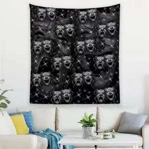 Smile Now Cry Later Tapestries - Decorative Wall Art with Face Design in Pink Background father's day gifts,gifts boyfriend,gifts for girl adults,gifts under 100 dollars,cheap stuff ,bathroom accessories,graduation gifts,whimsical , Flower Tree Retro