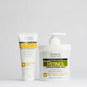 Advanced Clinicals Retinol Firming Cream + Retinol Firming Travel Size Cream (No Added Fragrance) - Anti Aging & Hydrating