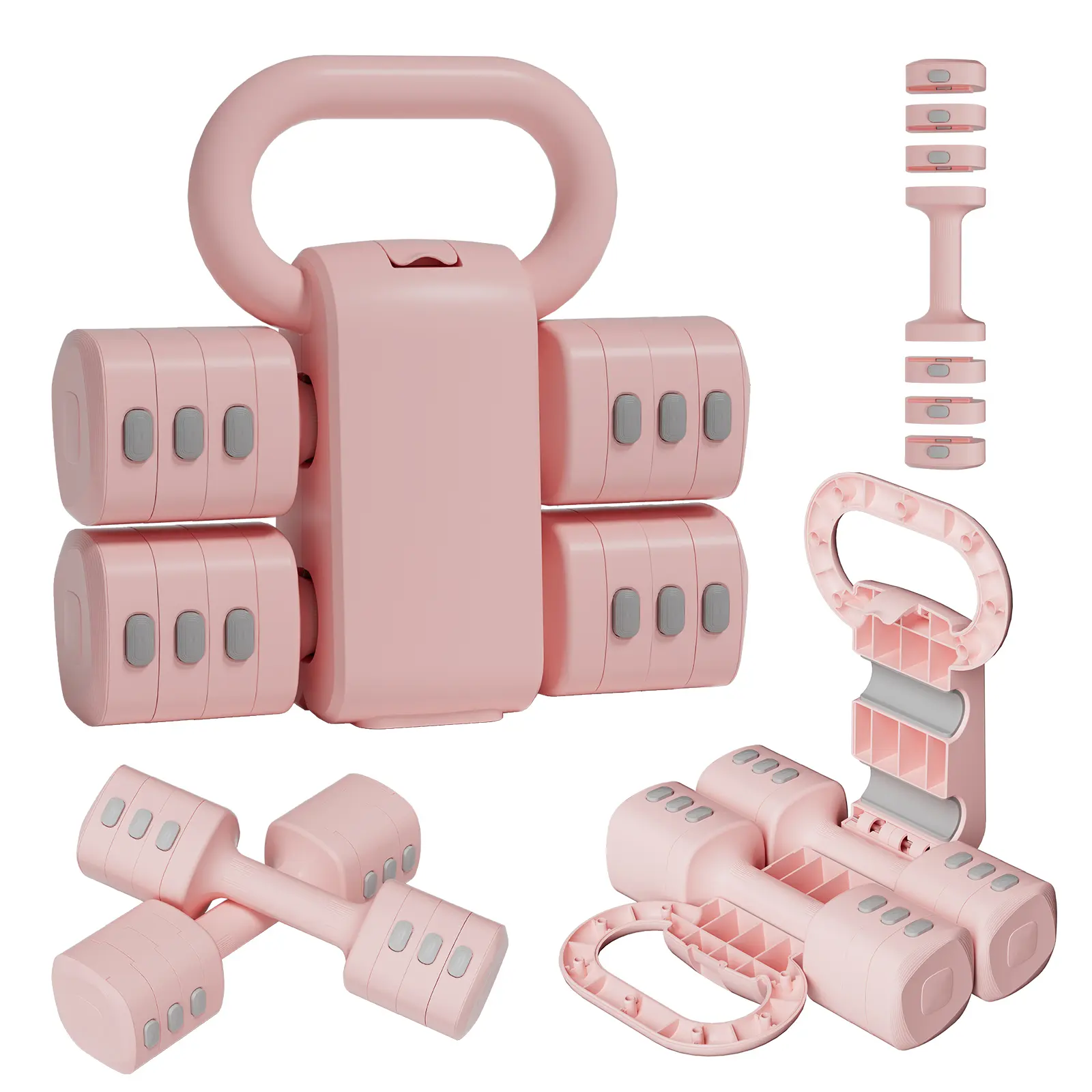 2026 New Unisex 2-in-1 Adjustable Dumbbell-Kettlebell Set,weighted loss product,Upgraded 4-Level Hand Weights (2.2/3.3/4.4/5.5lb Each), Strength Equipment for Home Gym Cardio Exercises, Gym Stuff, Home Gym Equipment