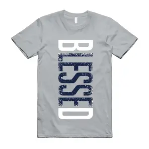 Unisex Short-Sleeve Mid-Length T-Shirt, 1 Light Smoke Grey Obsidian/Midnight Navy Blue/White Yarn Fabric with Pocket, VERTBLS Matching Style