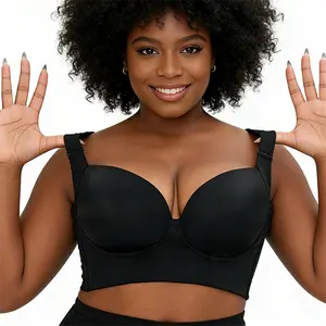 European and American Large Size Shaping Lift Bra Wireless 3/4 Coverage Seamless Back Smooth Hidden Fat Comfort Underwear