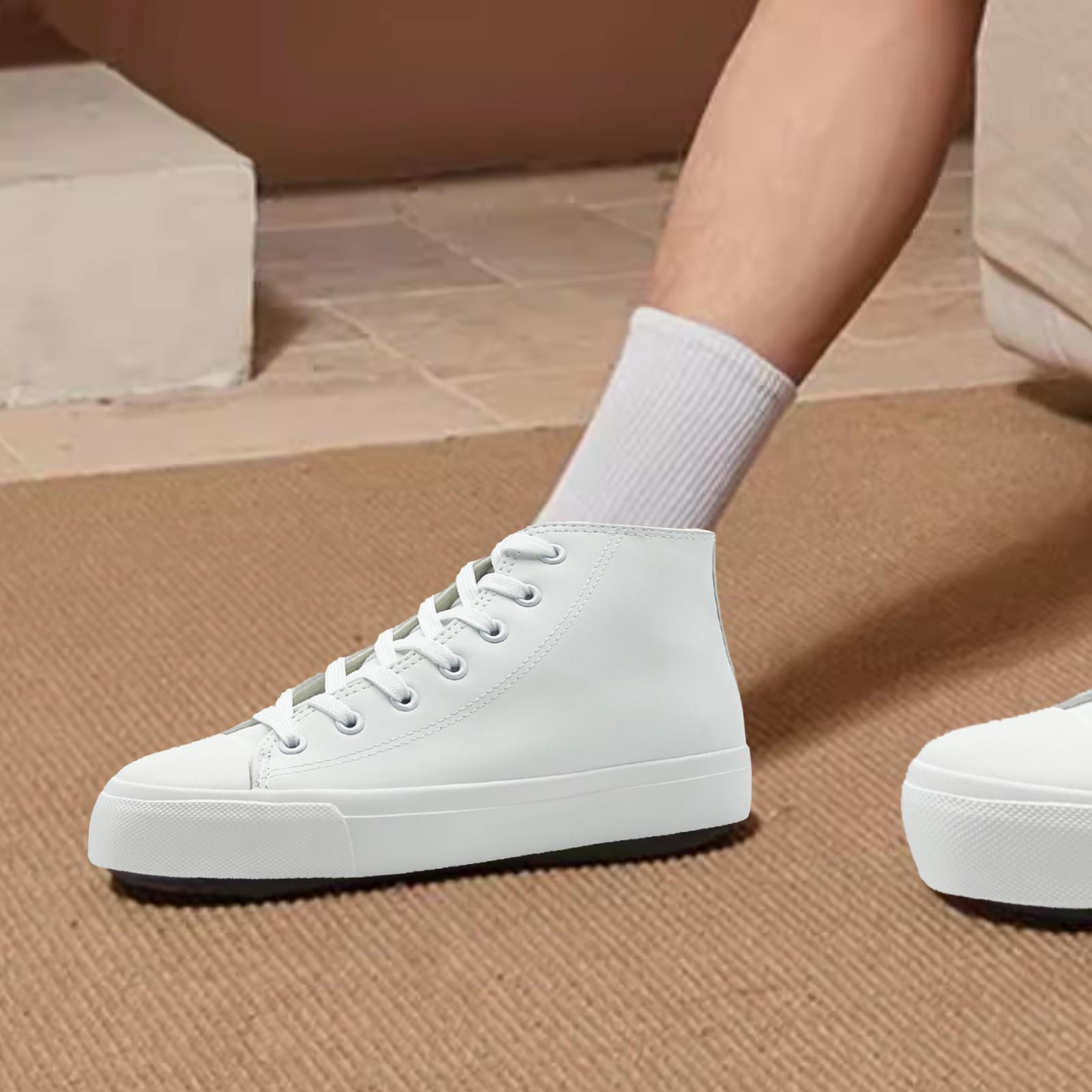 Lumubby PU High-Top & Low-Top Canvas-Lined Sneakers Smooth Durable Soft Faux Leather Breathable Canvas Lining Adjustable Shoelace Lightweight Rubber Sole Unisex Design for Everyday Use Lumubby PU High-Top & Low-Top Canvas-Lined Sneakers Smooth Durable Soft Faux Leather Breathable Canvas Lining Adjustable Shoelace Lightweight Rubber Sole Unisex Design for Everyday Use