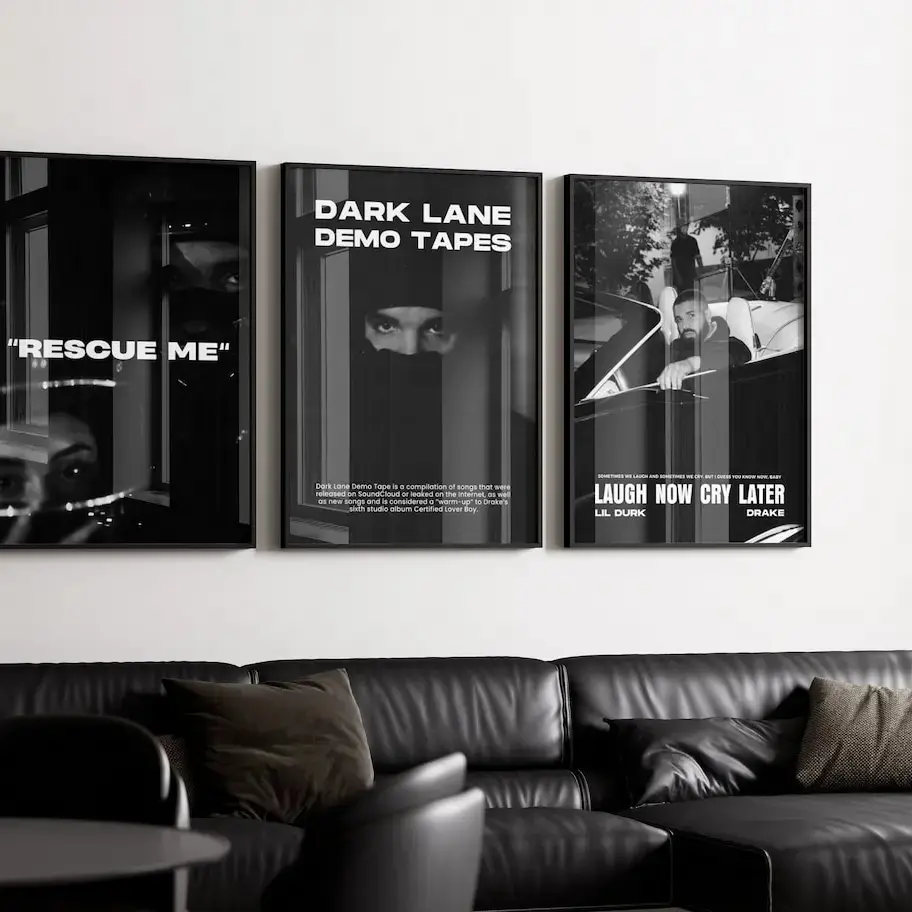 Set Of 3 Drake Cover Rap Classics Poster, Hip Hop Poster Wall Art HD Print Unframed Aesthetic Room Home House Modern Wall Decor Trendy Gift.