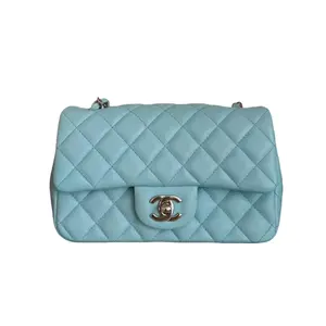 Pre-owned CHANEL lambskin Crossbody Bags Quilted Flap Bag Small Blue (31***02) LS096