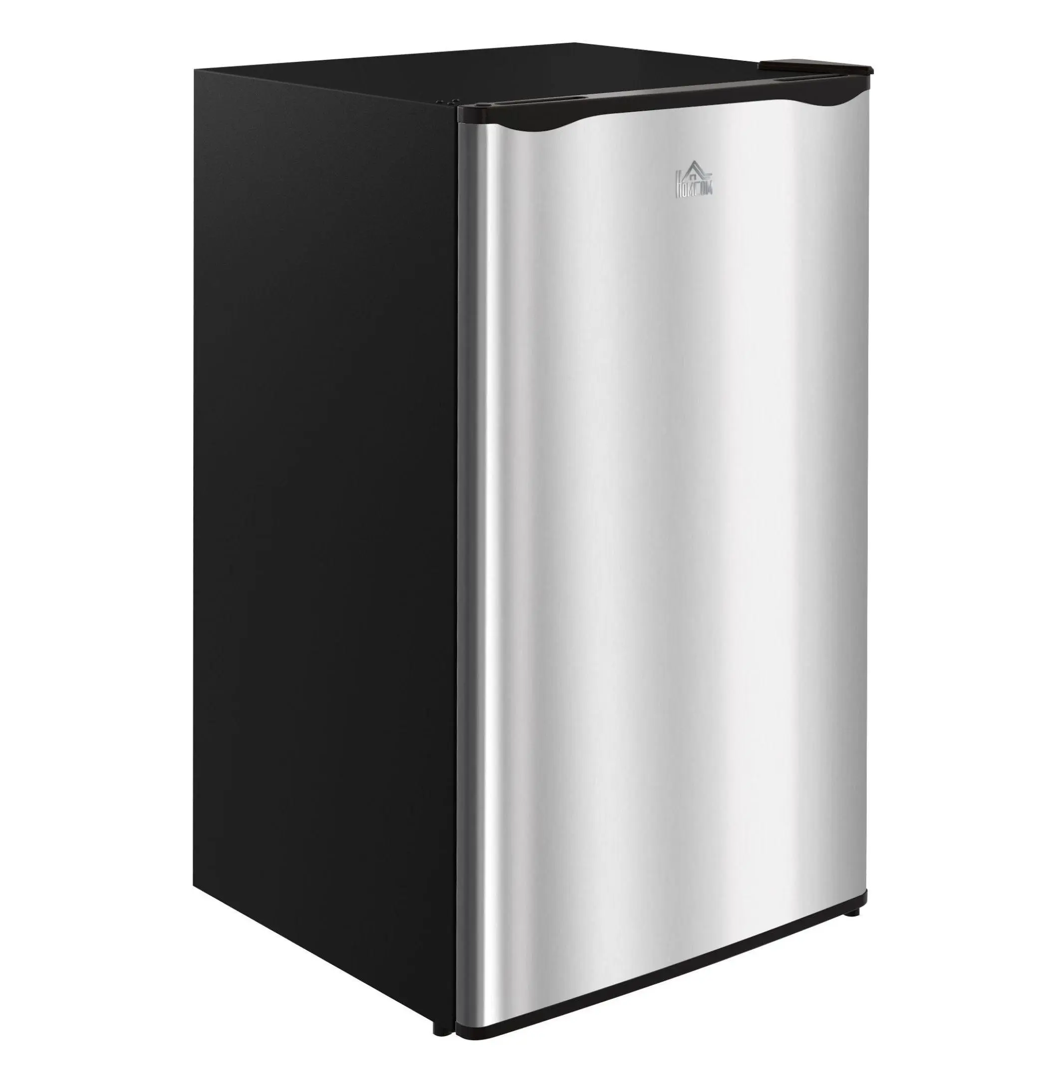 3.2 Cu.Ft Single Door Mini Fridge Freezer with Adjustable Thermostat, Reversible Door - Compact Indoor Dorm Fridge with Adjustable Temp for Bedroom, Office, Silver