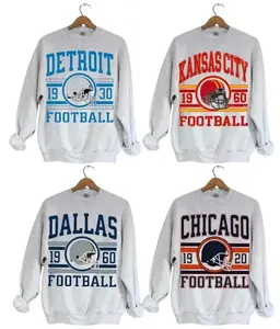 All Teams Football Crewneck Sweatshirt – Ash Grey Color, Unisex Classic Fit, Soft Pullover, Vintage-Inspired Sports Fan Apparel for Game Day