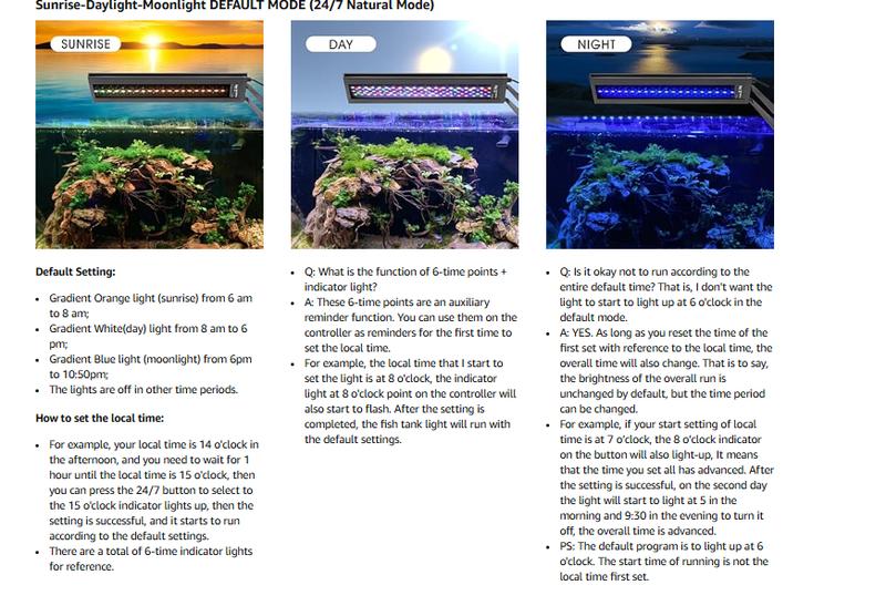 hygger Clip On 24/7 Lighting Aquarium LED Light, 14W 22W Sunrise-Daylight-Moonlight and DIY Mode, Adjustable Timer / Brightness Fish Tank Light with 7 Colors for Planted and  Saltwater Aquarium Tank