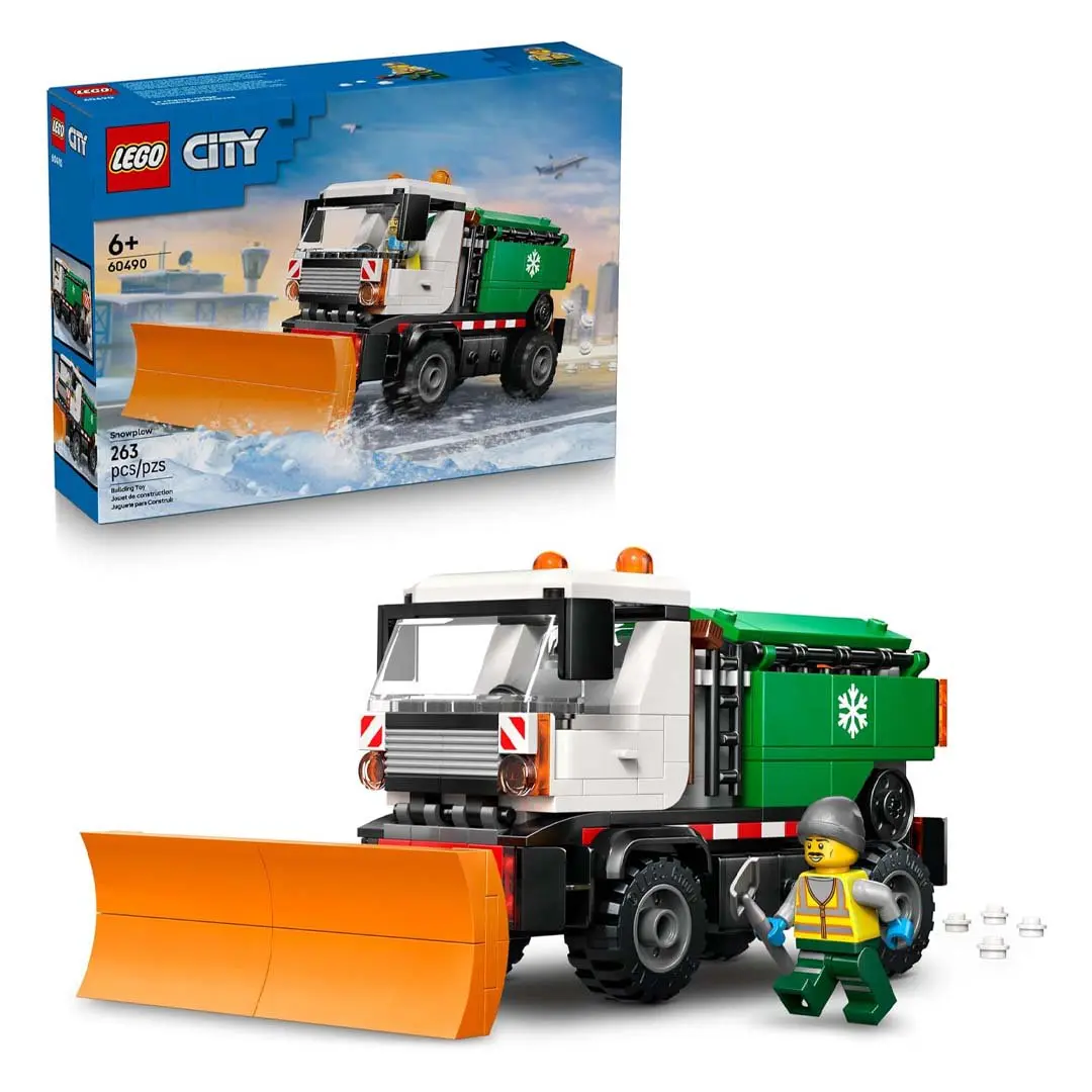 LEGO City Snowplow Interlocking Building Block Set (60490), 263-Piece Construction Toy, 3.5" H x 7.5" L x 3.5" W, Ideal Birthday Gift for Kids