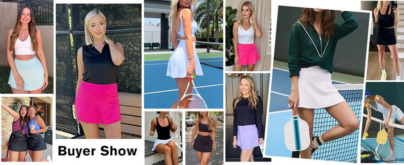 PINSPARK Tennis Skirt Womens Pleated Skort Lightweight Mini Active Skirts Golf Appeal with Pocket,Coral Large springtok OutdoorFun Sporty Wide Waistband Comfortable Inner Lining Dominate The Court Independence Day