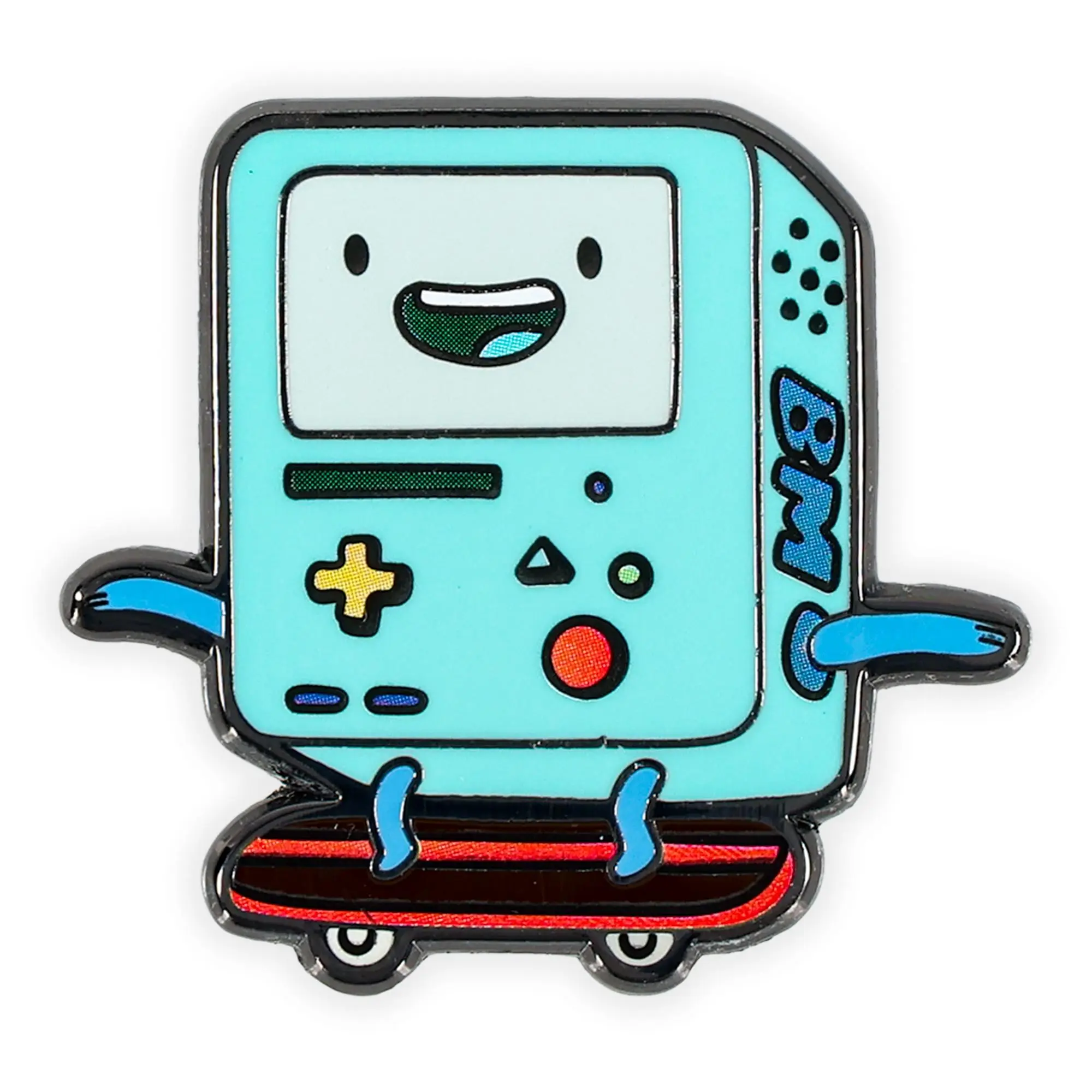 BMO Skateboarding Enamel Pin, Collectible Brooch with a Quirky Adventure Time Design, High-Energy Fun Accessory for Fans, Playful Vibe, Everyday, Collectibles, Fans Of Adventure Time