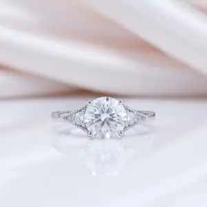 10k White Gold 1.5 Ct Diamond Option Engagement Ring