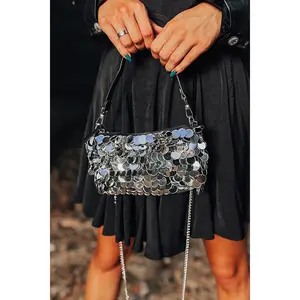Bring The Sparkle Sequin Purse In Silver