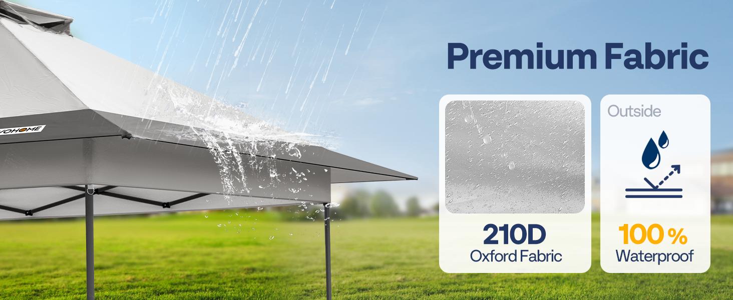 VIVOHOME 13 x 13 FT Pop Up Canopy Tent One Push Setup Outdoor Portable Shelter Tent Heavy Duty with Wheel Carry Bag and 4 Sandbags, 169 Square Feet of Shade