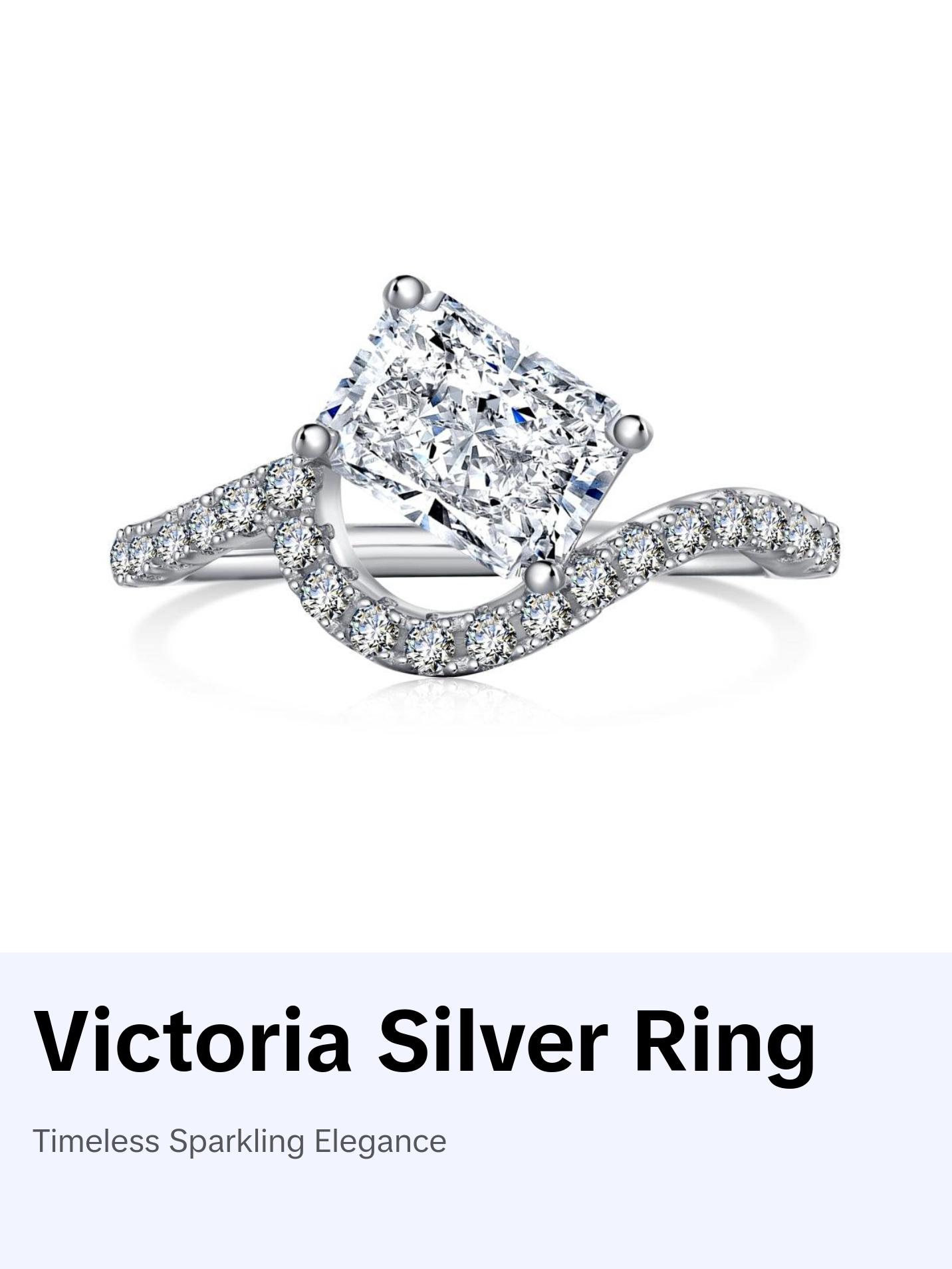 Victoria Ring Engagement Ring 925 sterling Silver fashion engagement silver ring