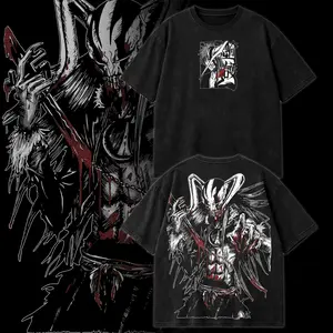Ichigo Hollow Form Bleach T-Shirt Washed – Bleach Vintage Washed Heavy Cotton Oversized Anime Manga Tee, Vasto Lorde Mask Art Graphic, Kurosaki Ichigo Transformation Edition, Retro Unisex Streetwear, Hoodie _ Tee Washed Option