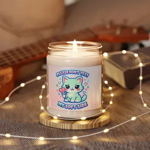 Please Don’t Test My Soft Side Candle | Scented Soy Candle, kawaii threat