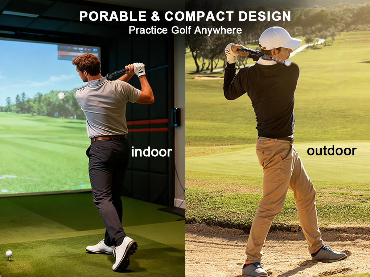 Arttodo Retractable Golf Swing Training Aid, Telescopic club, Click Sound Stick Trainer, Golf Warm Up, Grip Trainer, Strength, Tempo Training Aids, Golf Gift